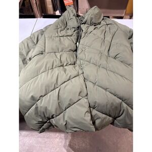 Dennis Basso Water Resistant Relaxed‎ Fit Puffer Coat Green Size 2X